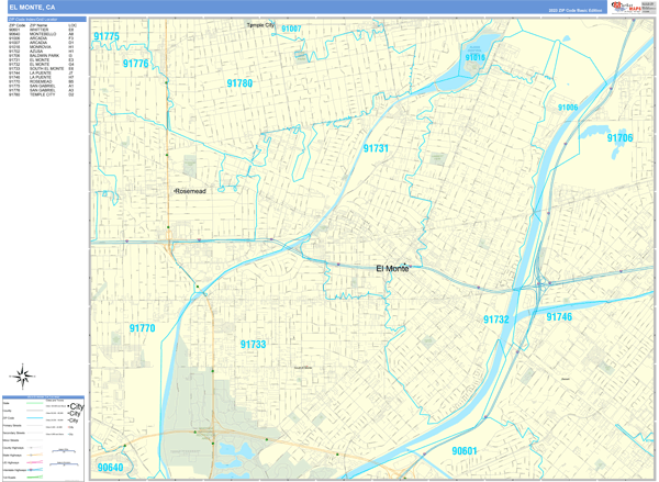 El Monte City Digital Map Basic Style